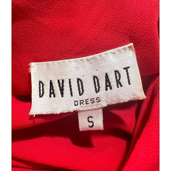 David Dart Sz S Red Long Crepe Tunic Dress & Maxi Skirt 2pc Set Gown RARE - Picture 9 of 10